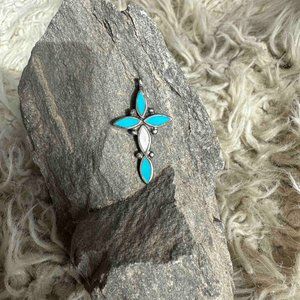 Vintage Turquoise Cross Pendant